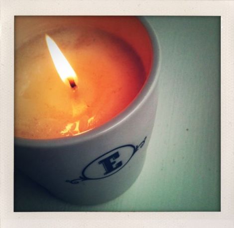 apple cider and a lit candle? it must be fall.