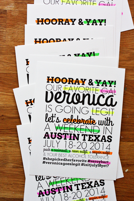 neon party invitations