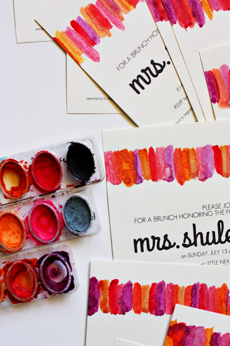 watercolor bridal shower invitations
