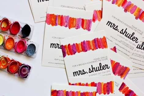 watercolor bridal shower invitations