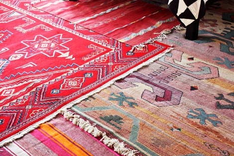 layered area rugs