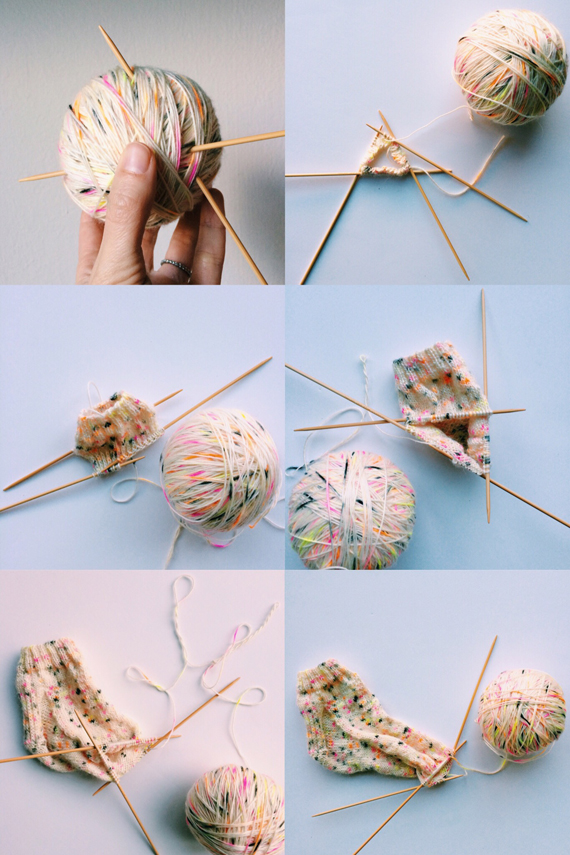 in process sock knitting