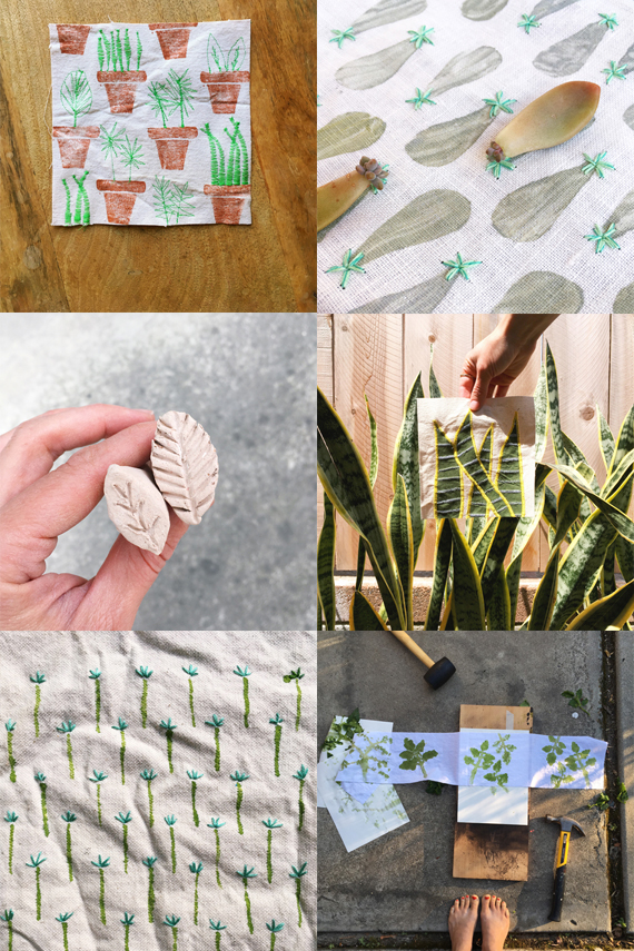 100 plants on fabric #the100dayproject