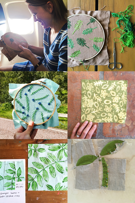 100 plants on fabric #the100dayproject