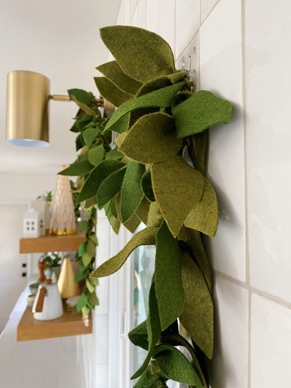 Felt garland hanging